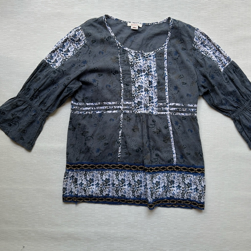 Sundance women’s top floral 3/4 sleeves Sz 12